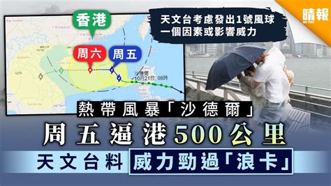 【打風預告】熱帶風暴「沙德爾」周五逼港500公里 料威力勁過「浪卡」 天文台考慮掛1號風球 晴報 家庭 熱話 D201021