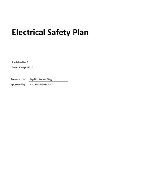 Electrical Safety Plan Pdf High Voltage Safety