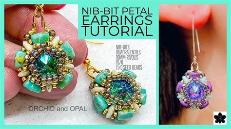 TUTORIAL RIVOLI Earrings Rivoli S And Crystals Using 2 Sizes Of Seed