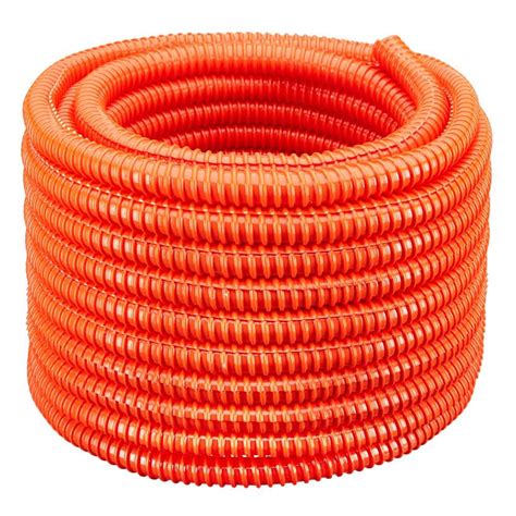 Hydromaxx 1 In Dia X 100 Ft Pvc Orange Flexible Corrugated Split Tubing And Convoluted Wire