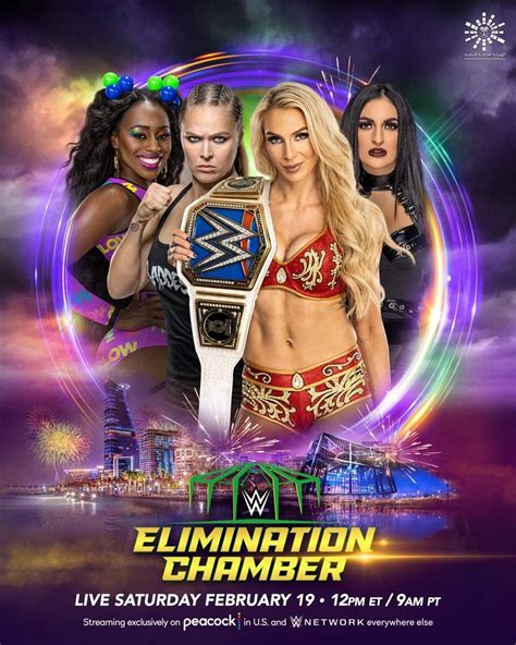 Naomi & Ronda Rousey vs Charlotte Flair & Sonya Deville, Elimination Chamber 2022 Ronda Rousey ...