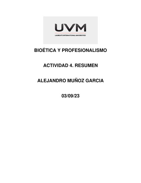 A4 Amg Bioetica Y Profesionalismo BioÉtica Y Profesionalismo