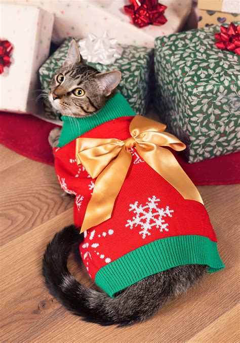 Christmas Present Pet Sweater | Pet Holiday Sweaters