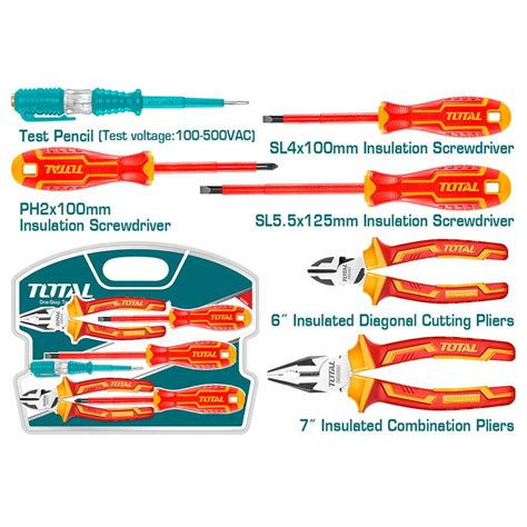 JUEGO DE HERRAMIENTAS AISLADAS X 6 PZS INDUSTRIAL TOTAL THKIST3062