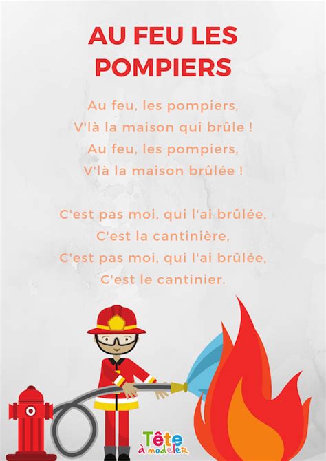 Au feu les pompiers Les paroles de la chanson avec Tête à modeler