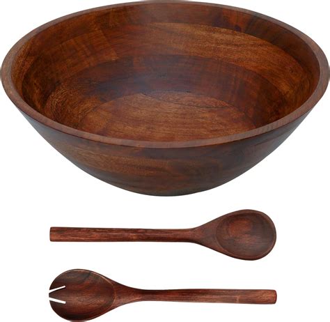 Amazon Avami Acacia Wood Salad Bowl With Servers Set Large