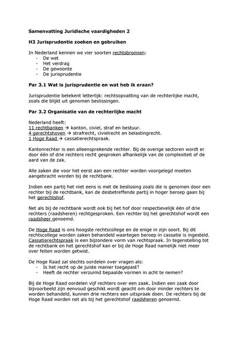 Samenvatting Juridische Vaardigheden College Samenvatting Incl