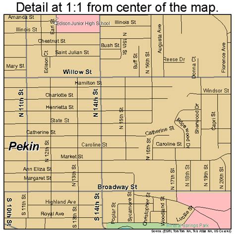 Pekin Illinois Street Map 1758447