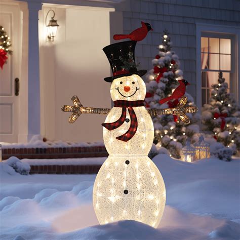 Amazon Northlight Led Lighted Rustic Rattan Snowman Outdoor