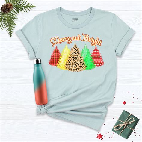 Merry And Bright Trees Women S Christmas Shirt Winter Shirt Cute