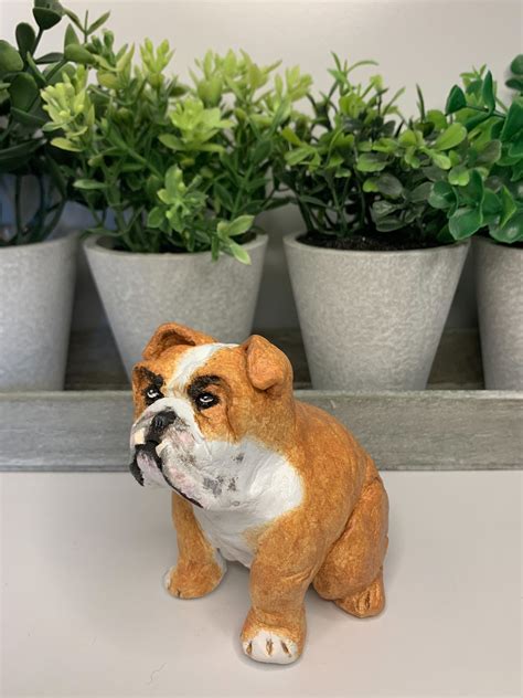 British Bulldog Clay Model Hand Sculpted With Air Dry Clay Etsy