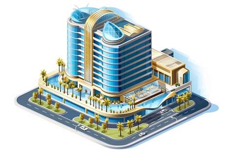 Premium Photo Luxury Hotel Buildings Isometric Composition