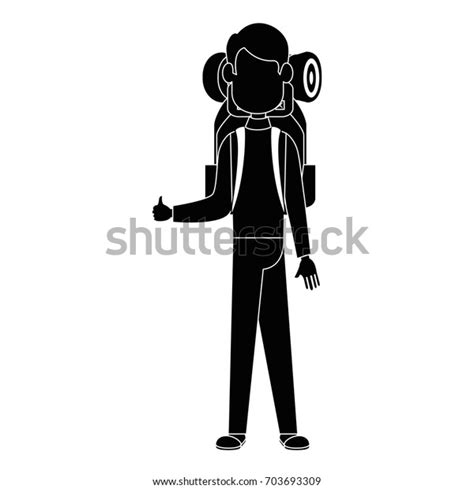 Backpacker Faceless Cartoon Stock Vector Royalty Free