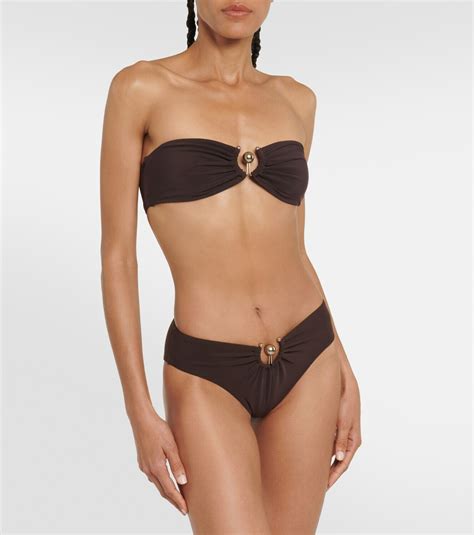 Christopher Esber Ruched Bandeau Bikini Top Christopher Esber