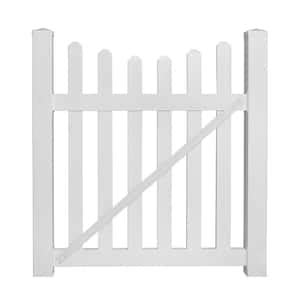 Weatherables Ellington Ft W X Ft H White Vinyl Picket Fence Gate