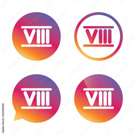 Roman numeral eight icon. Roman number eight sign. Stock Vector | Adobe ...