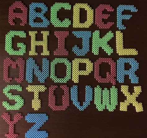 Alphabet Hama Perler English Letter Perler Beads Alphabet Diy Crafts