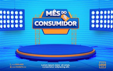 Etiqueta Mês Do Consumidor Render 3d Psd Premium