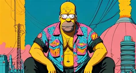 Bodybuilding Homer Simpson Playing Guitar For Tips I Openart