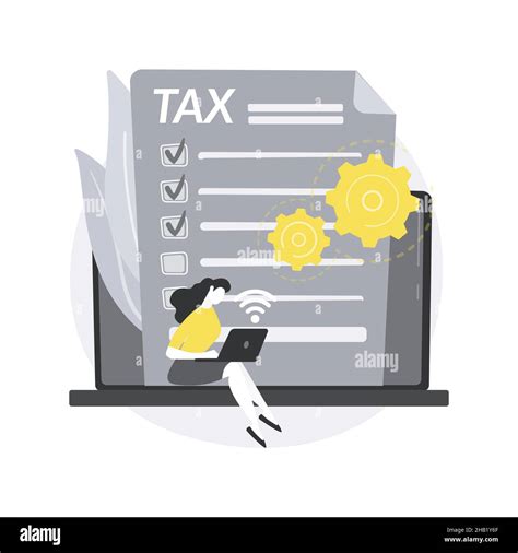 Tax Filing Online Service Abstract Concept Vector Illustration Stock