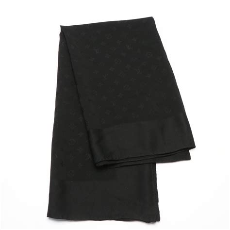 Louis Vuitton Monogram Scarf in Black Silk | EBTH