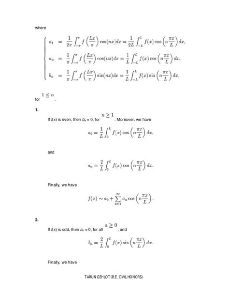 Fourier sine and cosine series