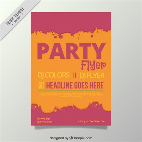 Free Vector Party Brochure In Vintage Style