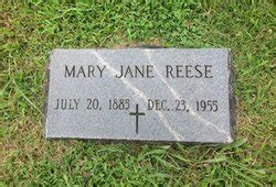 Mary Jane Thompson Reese 1885 1955 Mémorial Find a Grave