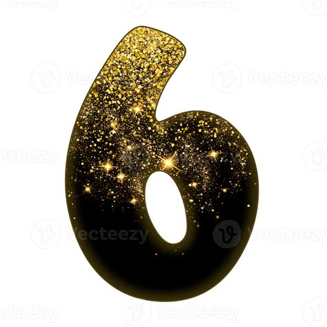 Half Gold Glitter Number 16691922 Png