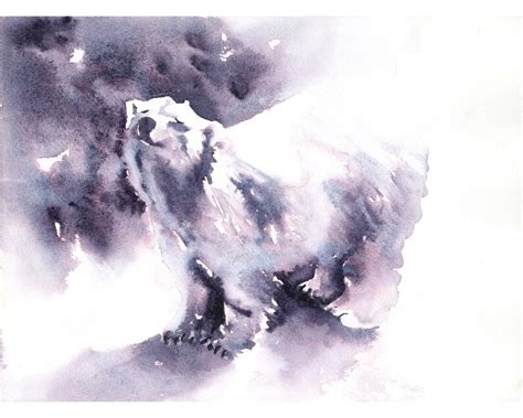 Polar Bear Fine Art Watercolor Painting Colorful Home Decor - Etsy