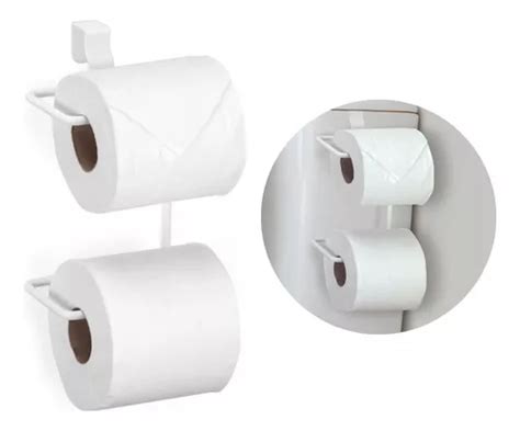 Soporte Doble Para Papel Higiénico Caja Adjunta Blanco Arthi