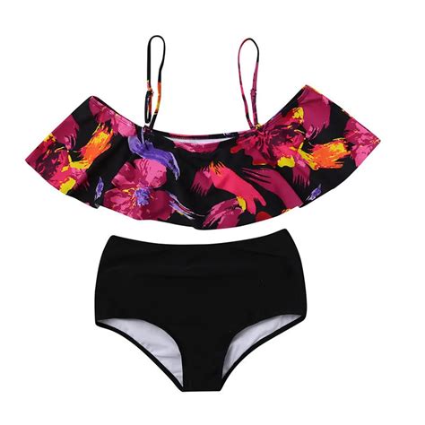 Women Floral Print Bikini Set Swimming Two Piece Swimsuits Swimwear