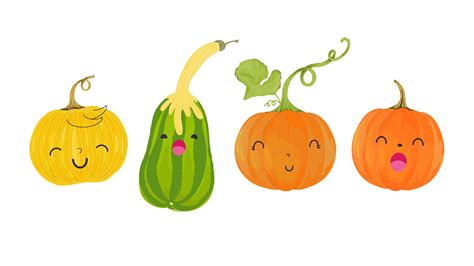 Autumn set of cute pumpkins 668386 Vector Art at Vecteezy