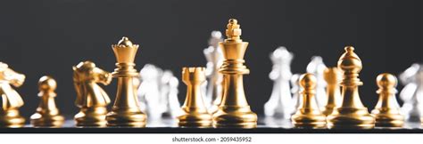 Gold Silver Chess Pieces On Board Stock Photo 2059435952 | Shutterstock