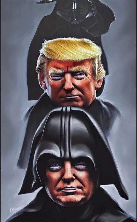 A Beautiful Painting Of Donald Trump As A Sith Lord Stable