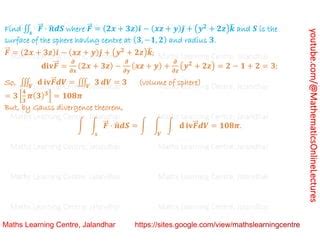 Advanced Mathematics Vector Calculus Integral Calculus Gauss