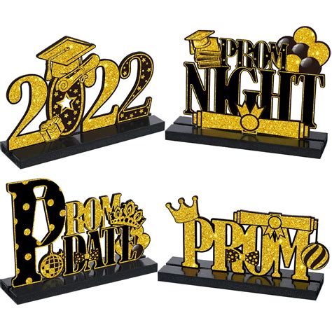 Buy 4 Pieces Prom 2022 Graduation Party Decorations Wooden 2022