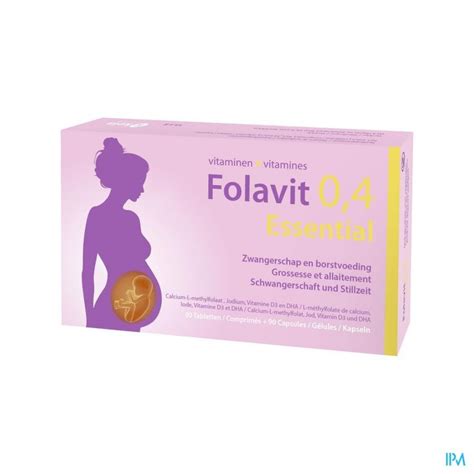 FOLAVIT 0 4MG ESSENTIAL TABL 90 CAPS 90 NF Apotheek T Kindt