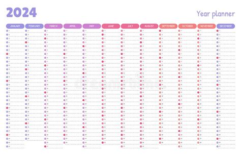 2024 Yearly Calendar Stock Illustrations 870 2024 Yearly Calendar