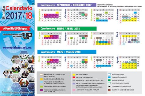 Calendario Escolar Upchiapas