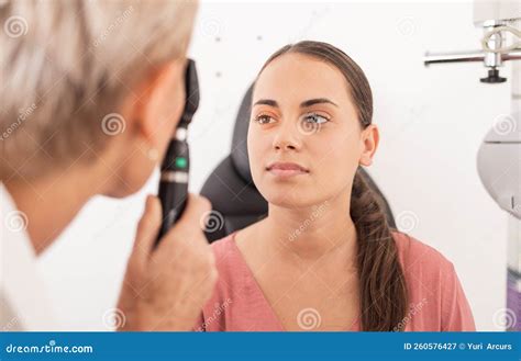 Vision Eye Exam Patient Or Woman With Optometrist For Glaucoma Test