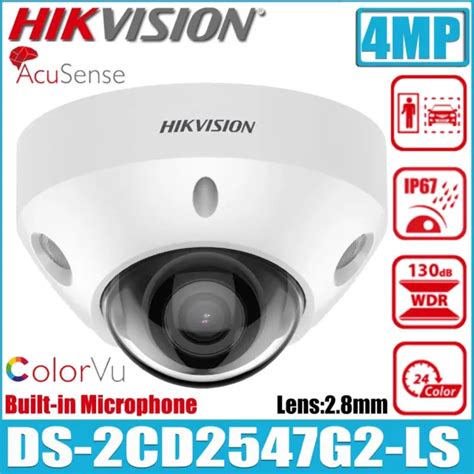 Hikvision Ds Cd G Ls Mp Colorvu Poe Acusense Built In Mic Dome Ip