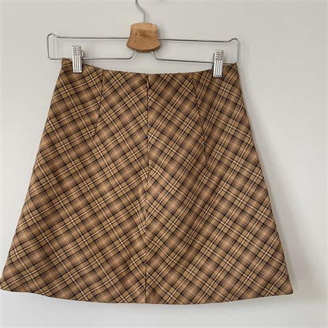 Oak Fort 90s Style A Line Mini Skirt In Brown Depop