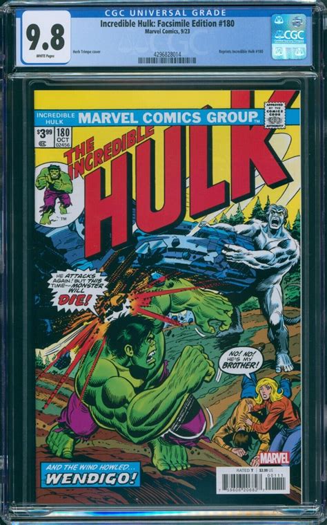 Incredible Hulk 180 Facsimile CGC 9 8 Reprints 1974 1st Cameo