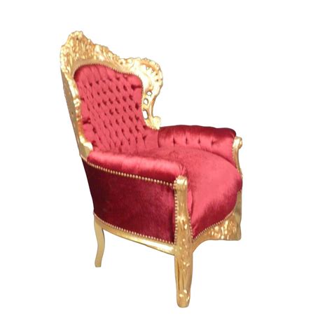 Fauteuil Royal En Velours Rouge Baroque Meubles Baroque