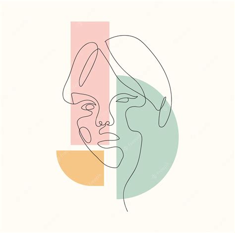 Premium Vector Woman Face One Line Style Hand Drawing Concept Abstract Geometric Figure