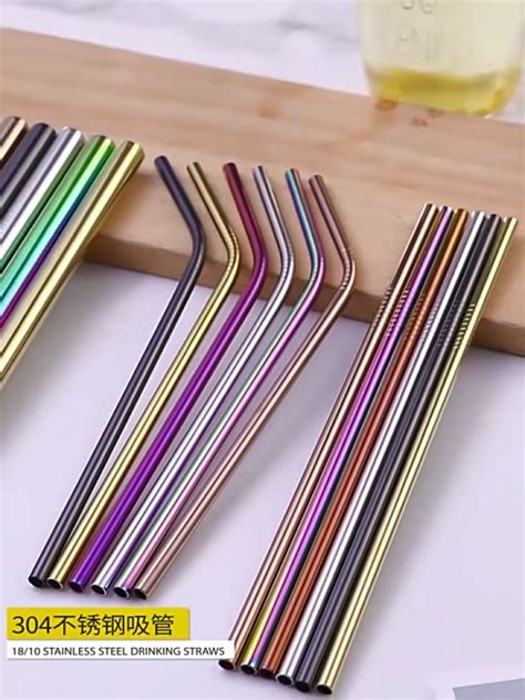 Sedotan Stainless Steel Anti Karat Reusable Straw Bengkok Lurus Ramah Lingkungan Lazada Indonesia