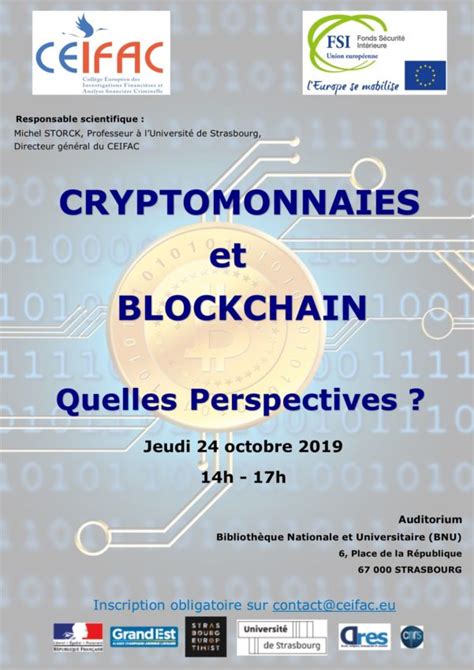 Colloque à Strasbourg Cryptomonnaies et blockchains quelles