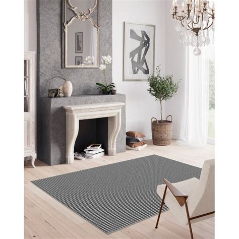 17 Stories Cersten Premium Flatweave Black Rug Uk