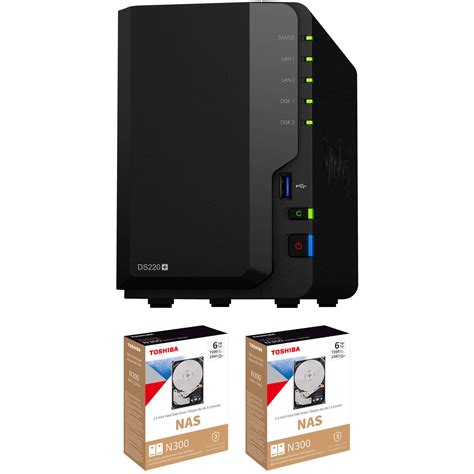 Synology 12tb Diskstation Ds220 2 Bay Nas Enclosure Kit With